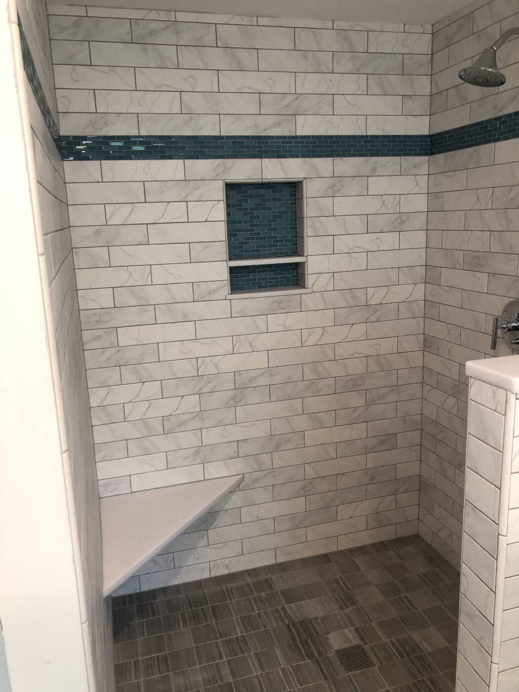Custom shower tile installation by M.S Tile Installation